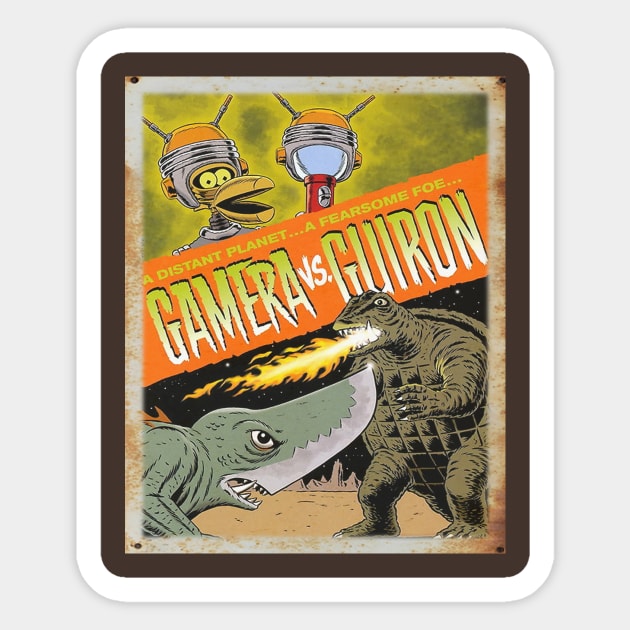 Mystery Science Rusty Barn Sign 3000 - Gamera vs Gurion Sticker by Starbase79